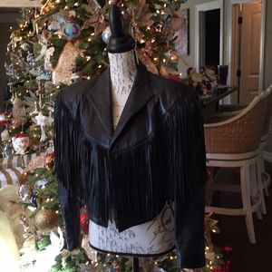 Genuine Lamb Leather Short Jacket with Fringe!